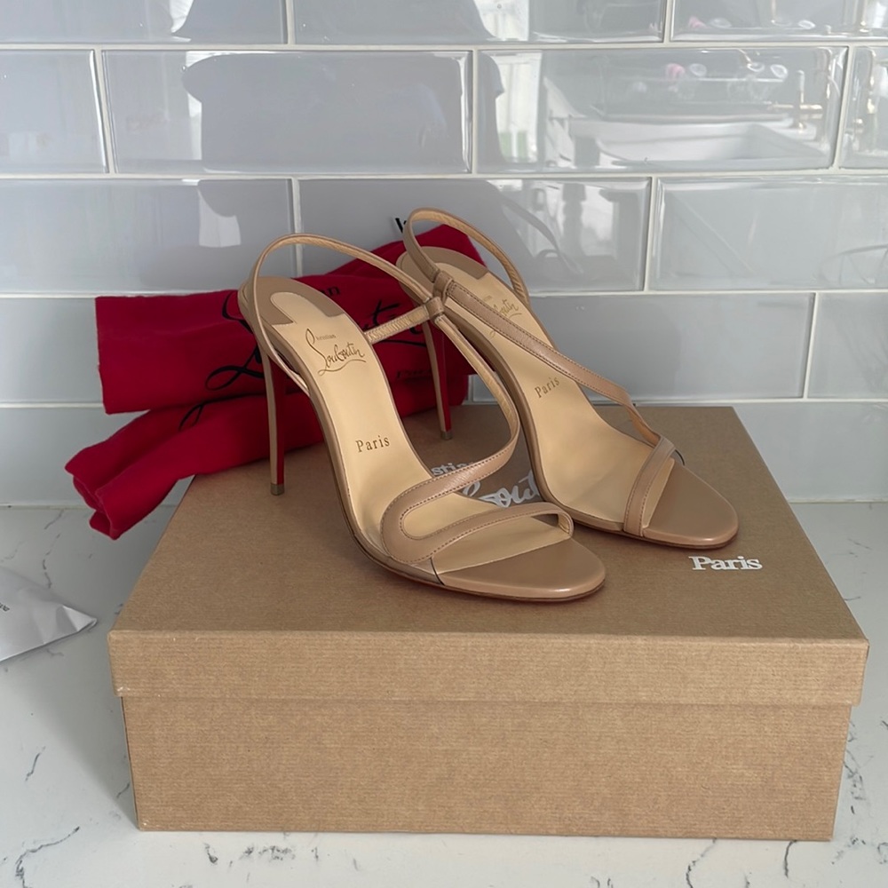 Christian Louboutin Beige Strappy Heels